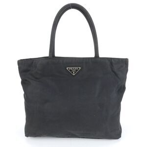 Prada Tessuto Nylon Triangle Logo Tote Bag Shoulder Hand Black Women's RUM